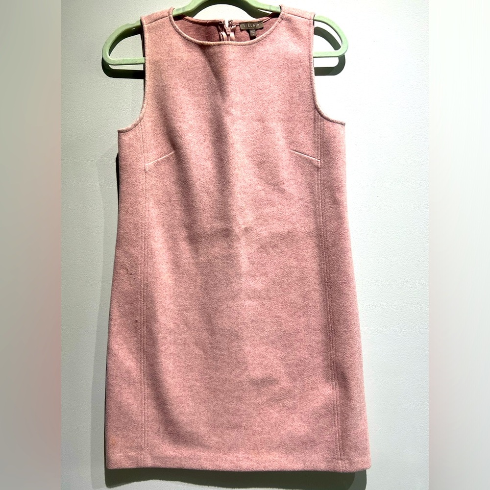 Lilla P Sleeveless Shift Wool Blend Dress in Blush Pink Size Small NWOT